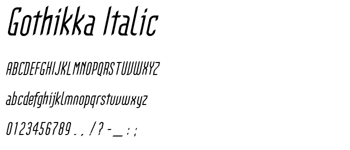 Gothikka Italic font